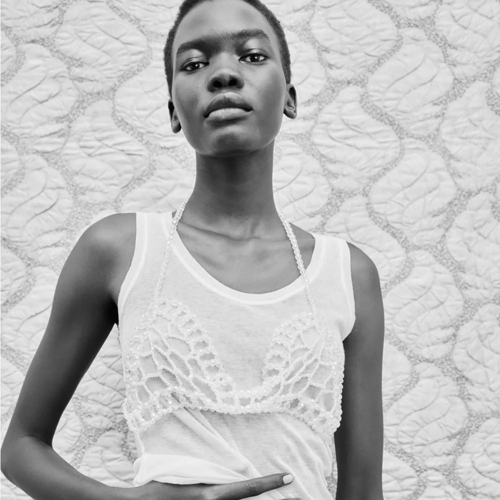 ZARA Beaded Triangle Bralette - Picture 5 of 10